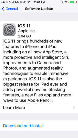 ios 11 update not showing up on ipad fixing by software update