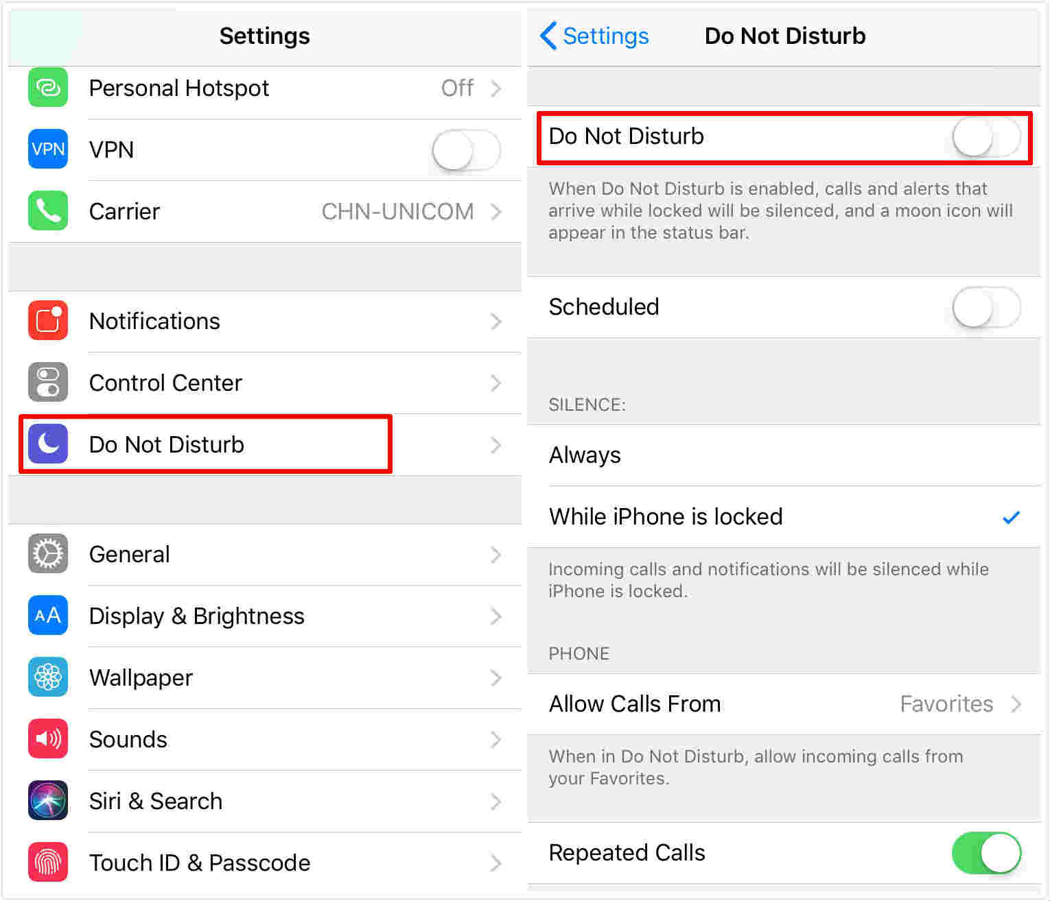 do not disturb iphone update