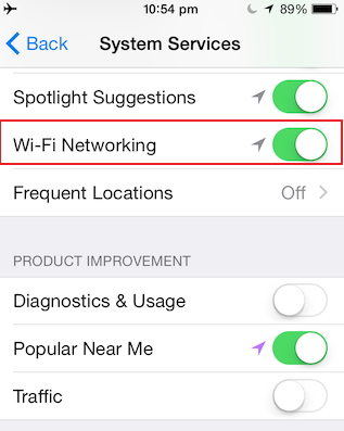 turn off wifi networking