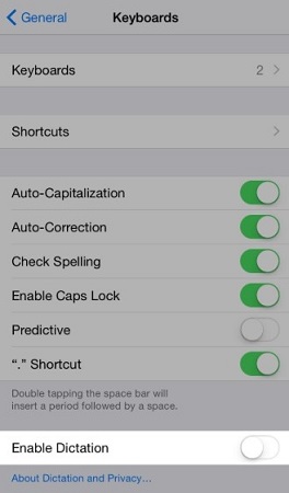 enable dictation on iphone