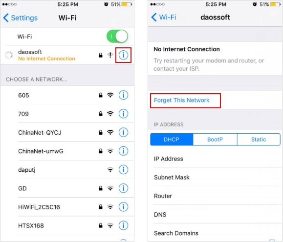 iphone saying wi-fi password is incorrect