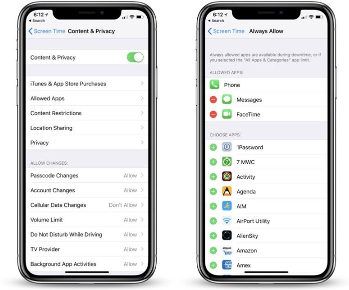 restrictions settings screen time iphone