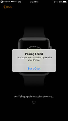 Apple watch pairing 2025 failed ios 12