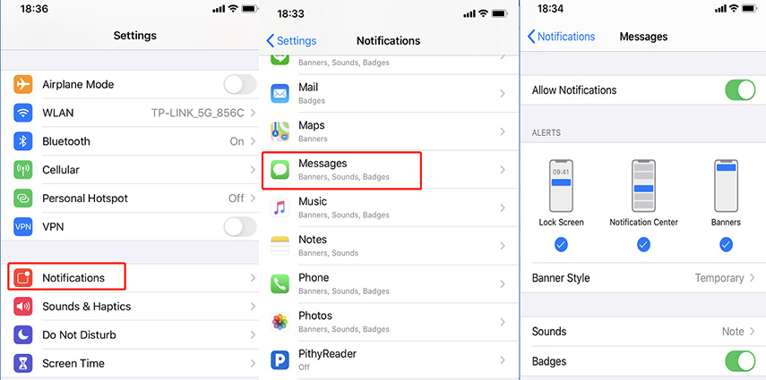 switch on allow notifications