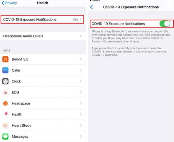 turn on covid 19 exposure notification