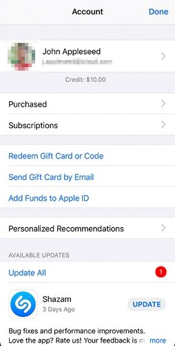 update apps on iphone