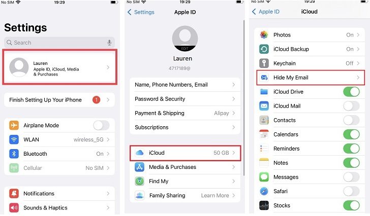ios 15 hide my email