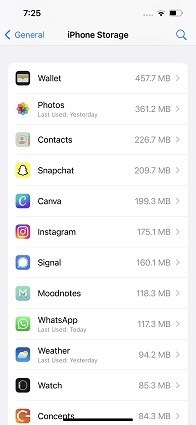 manage iphone storage