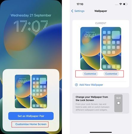 iOS 16 Set Different Home Screen and Lock Screen Wallpapers