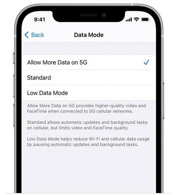 low data mode iphone