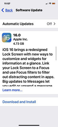update to iOS 16