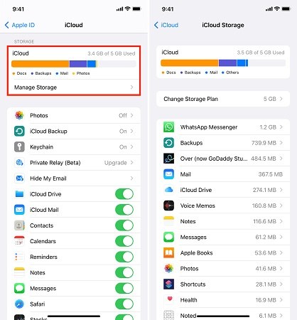 manage icloud storage