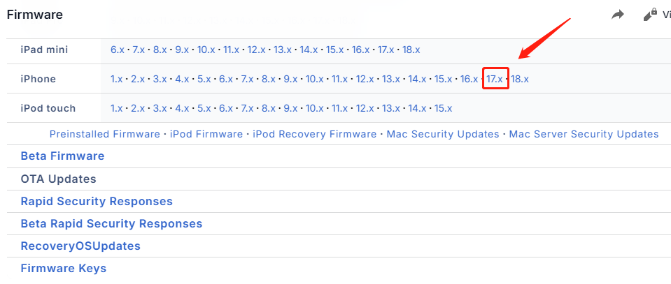 ios downgrade 18 to 17