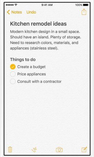 how to use the new features in ios 9 notes app