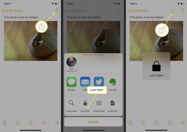 how to lock photos on iphone using notes-2