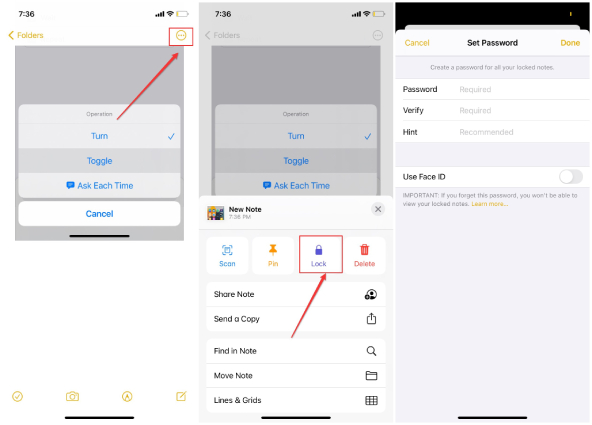 lock iphone photos with password