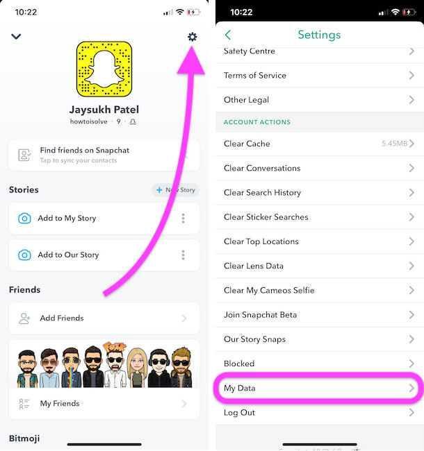 snapchat my data