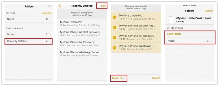 recover recently deleted notes on iphone