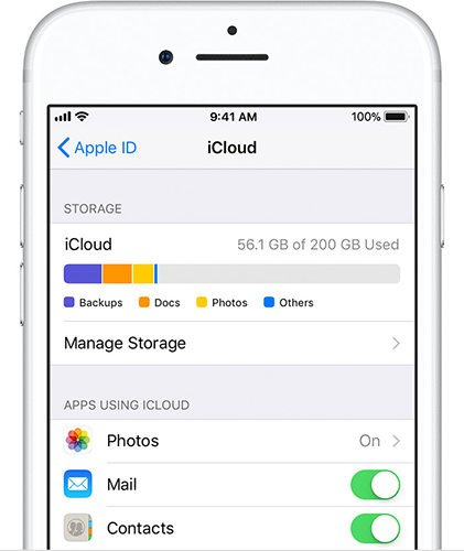 включить контакты на icloud