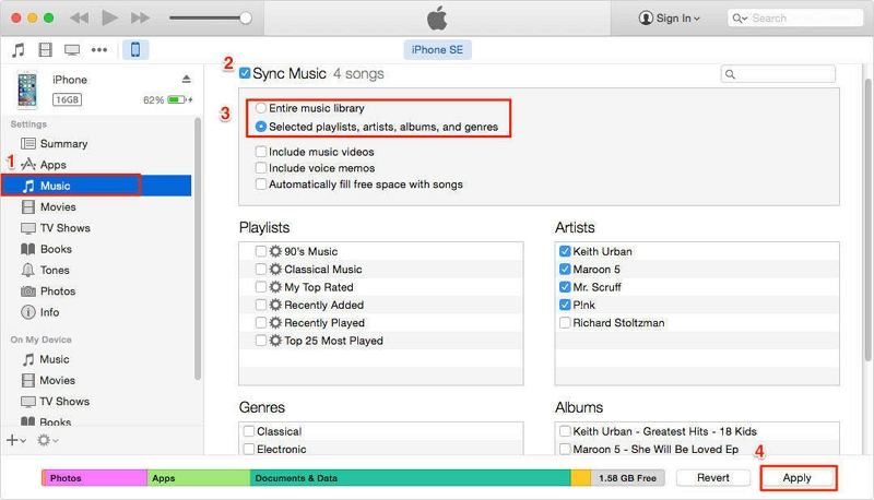 How to transfer songs to iphone from itunes