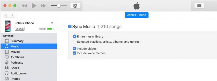 automatic sync entire music library