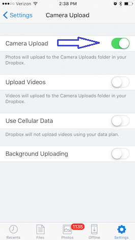 automatically upload photos dropbox
