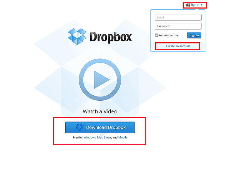 dropbox amazon web services