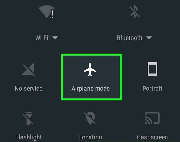 enable airplane mode