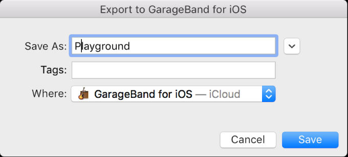 export from garageband iphone