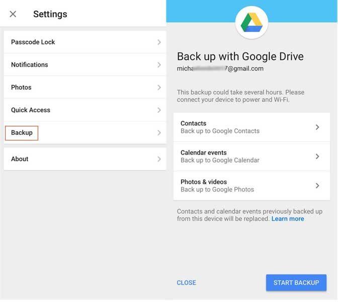  google drive backup