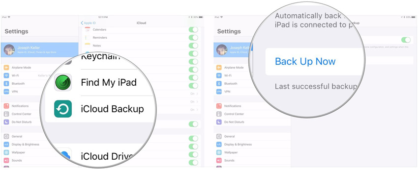ipad icloud data transfer screens 2