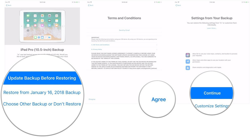 ipad icloud data transfer screens 3