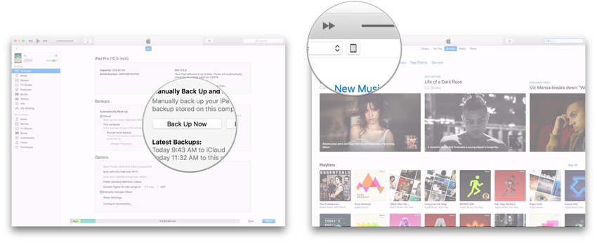 ipad itunes data transfer screens 2