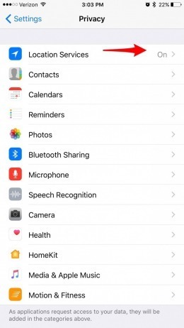 location services  iphone