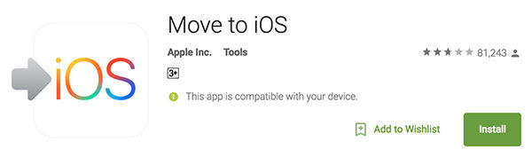 move to ios on iphone