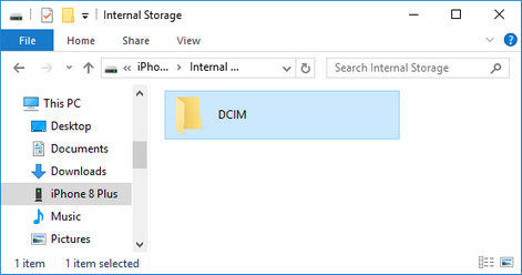 transfer iphone albums to pc via windows file explorer