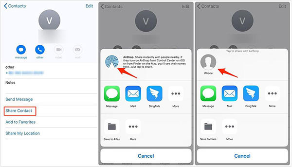 transfer contacts iphone to iphone