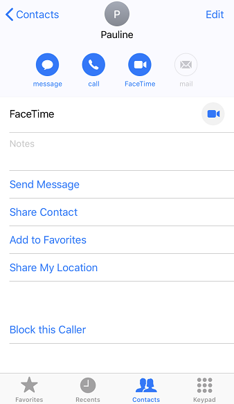select contact to share the contact