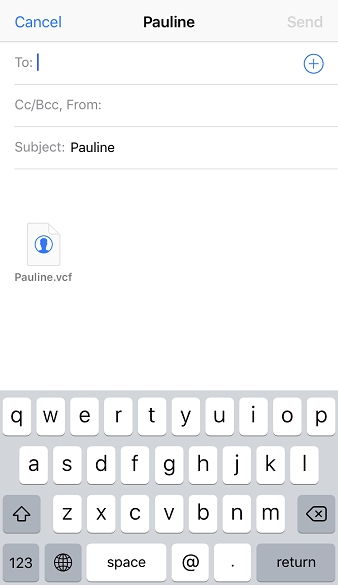 send iphone contacts by email