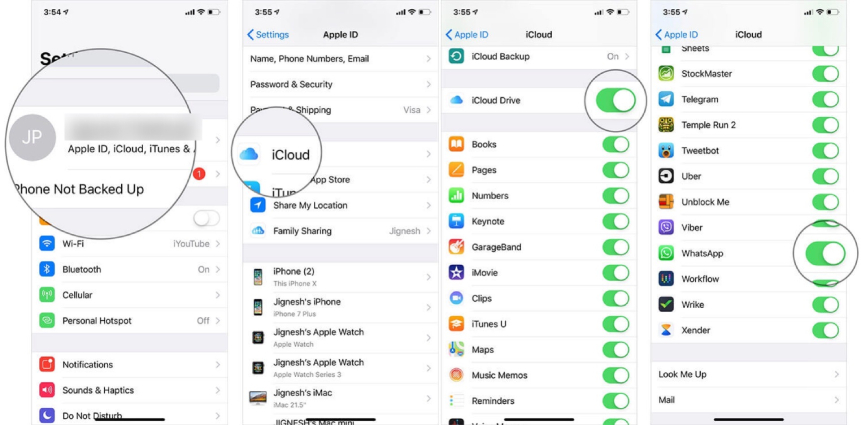  turn on icloud drive and whatsapp