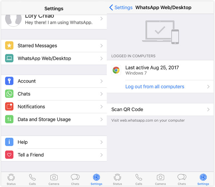 whatsapp select more options