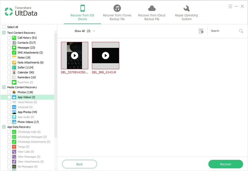 restore lost videos from iTunes backup file