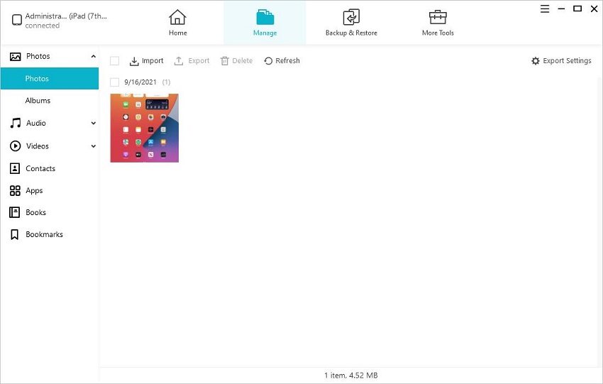 icarefone manage ipad files
