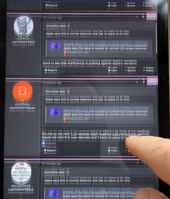 ipad mini 6 jelly scrolling