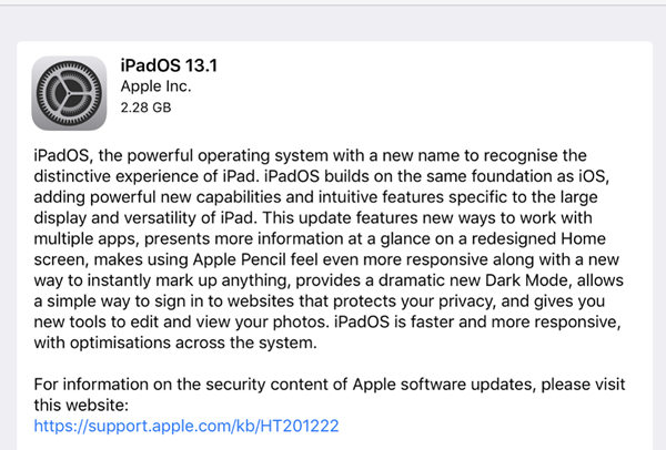 new ios 13 update