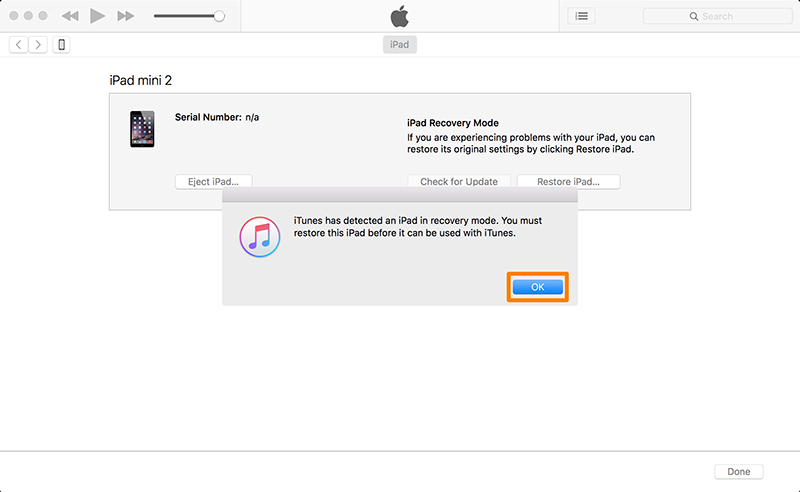 ipad unavailable fix restore ipad in recovery mode