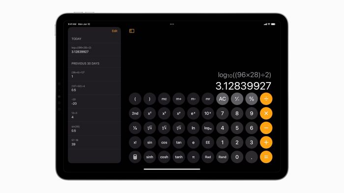 iPad Calculator Application