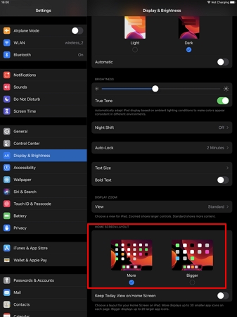 adjust ipad icon ios 13