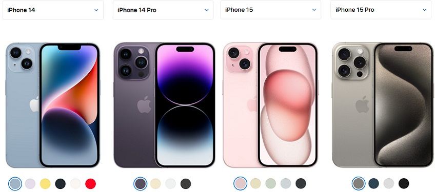 iphone 15 vs iphone 14 colors