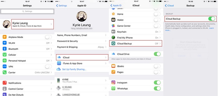 how to backup iphone to icloud using a computer